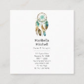 神秘的なドリームキャッチャースピリチュアル形而上学的ヨガ スクエア名刺 (裏面)