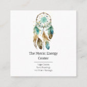 神秘的なドリームキャッチャースピリチュアル形而上学的ヨガ スクエア名刺 (正面)