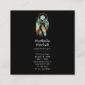 神秘的なドリームキャッチャースピリチュアル形而上学的ヨガ スクエア名刺 (裏面)