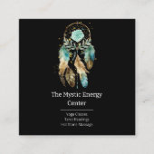 神秘的なドリームキャッチャースピリチュアル形而上学的ヨガ スクエア名刺 (正面)