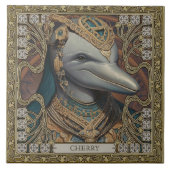 神秘的なドルフィンパーソナライズされたスピリット部族の献上品 タイル (正面)