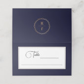 神秘的なネイビーブルーゴールデンエレメンツ プレイスカード (外部開封)