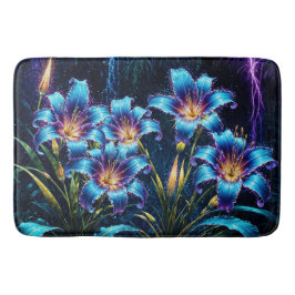 神秘的なネオンリリー植物性自然植物 バスマット