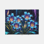 神秘的なネオン植物性自然インスパイアデザイン フリースブランケット (正面(横))