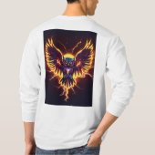 神秘的なノクターン：フクロウ魔法のティー Tシャツ (裏面)