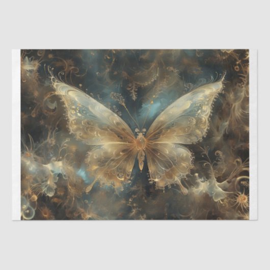 神秘的なノクターン – 魅惑された蝶の切り離 薄葉紙 (正面)