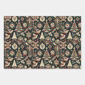 神秘的なノワール芸術的：暗い色調のクリスマス紙 ラッピングペーパーシート (正面2)