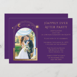 神秘的なハッピーエバーアフター結婚式の披露宴 招待状