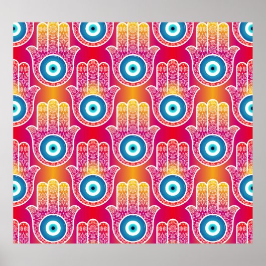 神秘的なハムザ華美:シームレスデザイン。 ポスター (正面)