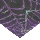 神秘的なハロウィーンこうもりくもの巣きらびやかな紫ブラック ロングテーブルランナー (コーナー)