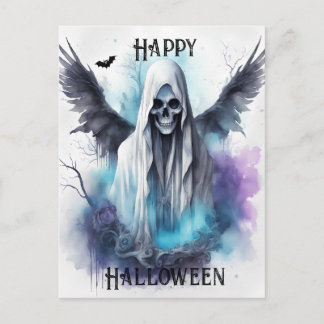 神秘的なハロウィーン幽霊 – ゴシック様式の水彩画 ポストカード