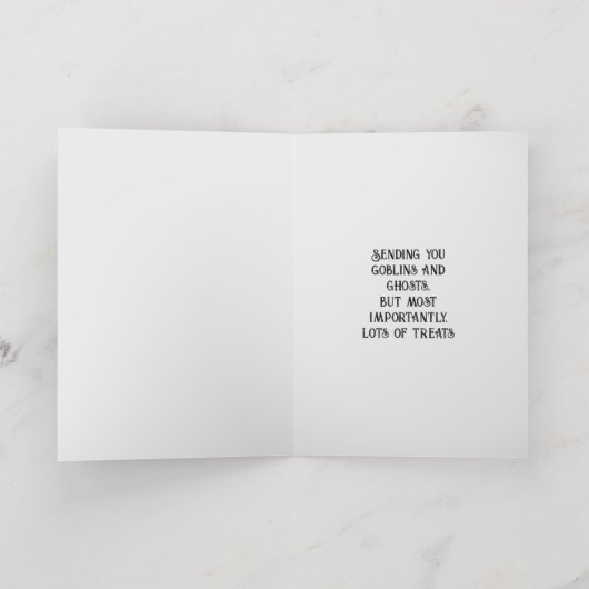 神秘的なハロウィーン幽霊 – ゴシック様式の水彩画 箔グリーティングカード (内側レイダウン)