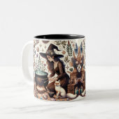 神秘的なハーバリスト:魔術とヒーリンの芸術 ツートーンマグカップ (正面左)