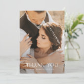 神秘的なバイオレットの結婚式の写真 サンキューカード (スタンド正面)
