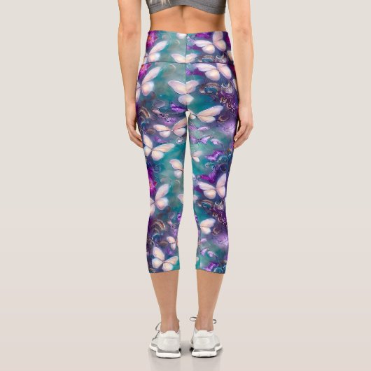 神秘的なバタフライシリーズデザイン1 カプリレギンス (裏面)