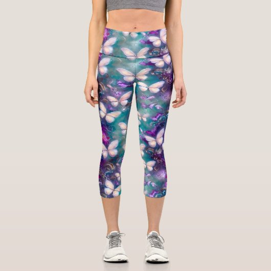 神秘的なバタフライシリーズデザイン1 カプリレギンス (正面)