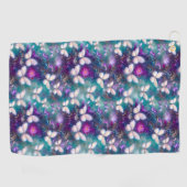 神秘的なバタフライシリーズデザイン1 ゴルフタオル (横)