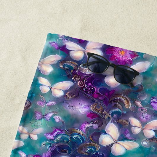 神秘的なバタフライシリーズデザイン1 ビーチタオル (インサイチュ)