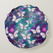 神秘的なバタフライシリーズデザイン1 ラウンドクッション (裏面)