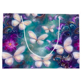 神秘的なバタフライシリーズデザイン1 ラージペーパーバッグ (裏面)