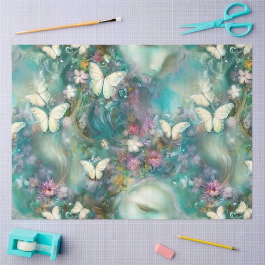 神秘的なバタフライシリーズデザイン2 薄葉紙 (クラフト)