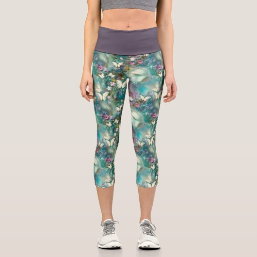 神秘的なバタフライシリーズデザイン3 カプリレギンス (正面)