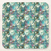 神秘的なバタフライシリーズデザイン3 スクエアペーパーコースター (正面)