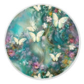 神秘的なバタフライシリーズデザイン3 セラミックノブ (正面)