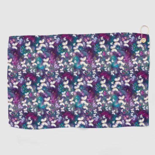 神秘的なバタフライシリーズデザイン5 ゴルフタオル (横)