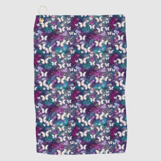 神秘的なバタフライシリーズデザイン5 ゴルフタオル (正面)