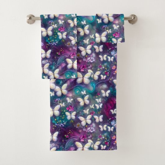 神秘的なバタフライシリーズデザイン5 バスタオルセット (インサイチュ)
