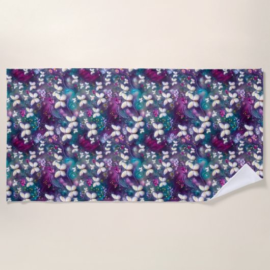 神秘的なバタフライシリーズデザイン5 ビーチタオル (正面)