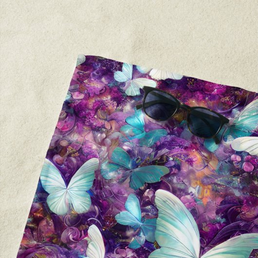 神秘的なバタフライシリーズデザイン7 ビーチタオル (インサイチュ)