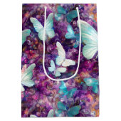 神秘的なバタフライシリーズデザイン7 ミディアムペーパーバッグ (裏面)