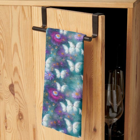 神秘的なバタフライシリーズデザイン9 キッチンタオル (三つ折り)