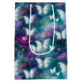 神秘的なバタフライシリーズデザイン9 ミディアムペーパーバッグ (裏面)