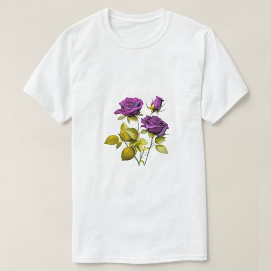 神秘的なバラのイラスト - 高貴な花の美 Tシャツ (デザイン正面)