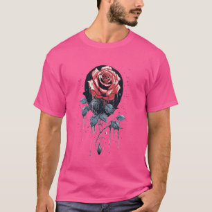 神秘的なバラ月の前の神秘的なゴシック様式のシンプル Tシャツ