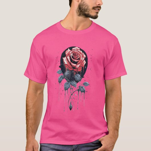神秘的なバラ月の前の神秘的なゴシック様式のシンプル Tシャツ (正面)