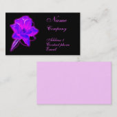 神秘的なバラ紫のネオングロー 名刺 (正面/裏面)