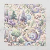 神秘的なパステルウッドランド：コテージコーレ旋風 招待状 (正面/裏面)