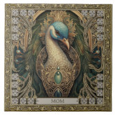 神秘的なパーソナライズされた孔雀ジュエリドスプレンダー タイル (正面)