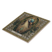 神秘的なパーソナライズされた孔雀ジュエリドスプレンダー タイル (側面)