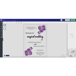 神秘的なパープルローズのウェディング招待状 招待状