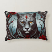 神秘的なヒョウまたは魅惑された獣 アクセントクッション (正面)