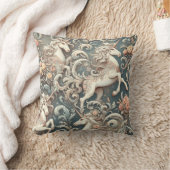 神秘的なビクトリアンユニコーン：魅惑されたフローラ クッション (ブランケット)