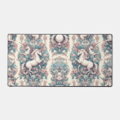 神秘的なビクトリアンユニコーン:魅惑されたフローラ デスクマット (正面)