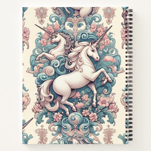 神秘的なビクトリアンユニコーン:魅惑されたフローラ ノートブック (裏面)