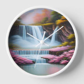 神秘的なピンクの滝の壁時計 壁時計 (正面)