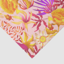 神秘的なピンクの花開く 薄葉紙